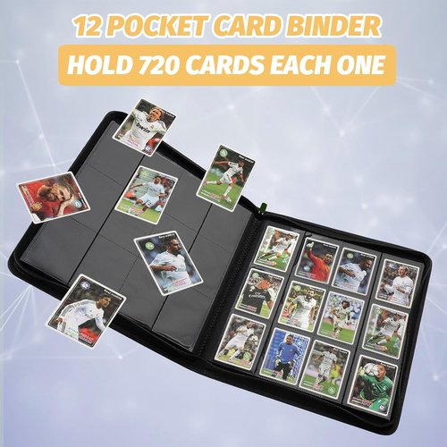 GERMUN Trading Card Binder - Premium 12 Pocket Holder for 720 Cards | Double-Sided Album in Dark Green