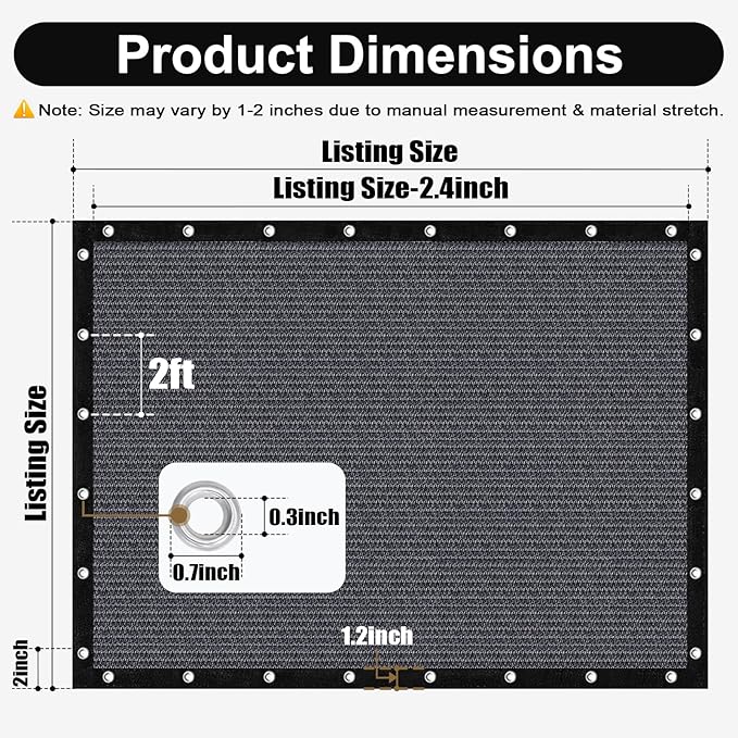 Artpuch 90% Sun Shade Cloth, 10 x 20 FT Pergola Shade Cover Canopy with Grommets, Sun Screen Fabric Tarp for Patio, Outdoor, Garden, Backyard, Dark Grey
