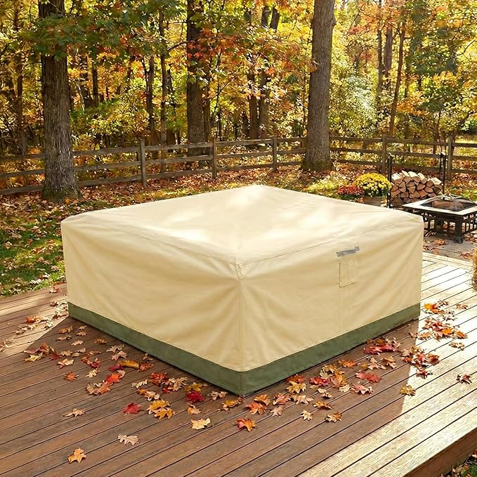 COWVIE Square Outdoor Furniture Cover for Sectional Sofa Set, 600D Waterproof Patio Set Cover for Lawn General Purpose Table and Chairs, 66''L x 66''W x 32''H