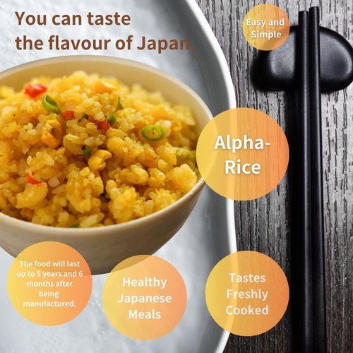 GOHAN JAPAN Japanese Dry Curry Dried Alpha Rice (100% Japan-based) for Camping Mountain Climbing Emergencies 100g/3.5oz A filling 260g/9.2oz meal per 1-pack by Onisi Foods (3-packs, 300, Gram)