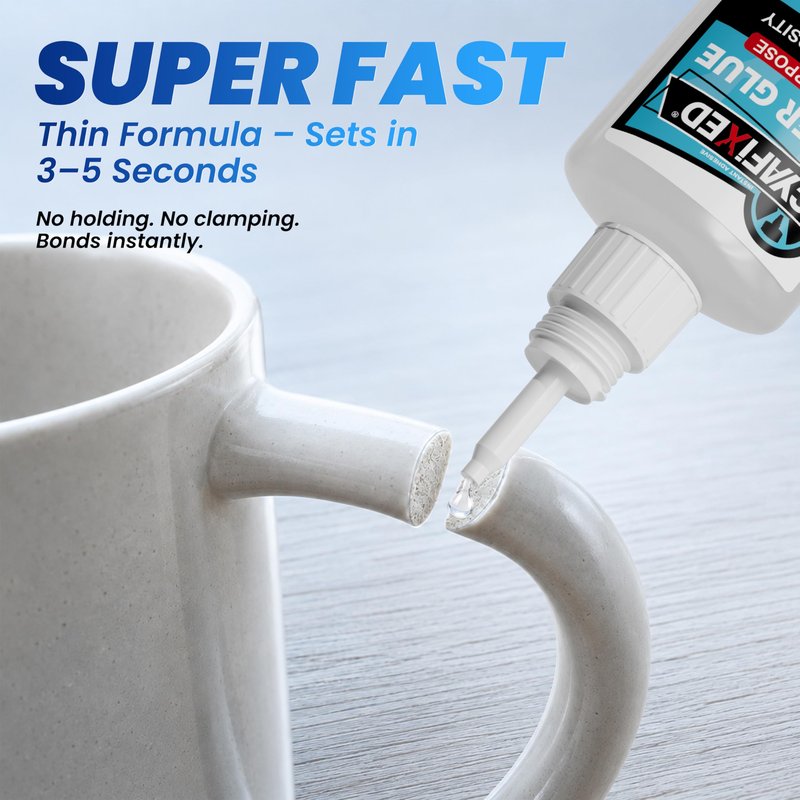 Super Fast Thin CA Glue, 120 Gram Super Glue Pro Kit with Anti-Clog Caps & Precision Microtips, Instant Cyanoacrylate Adhesive for Plastic Metal Ceramic Glass Wood 3D Print PLA Rubber