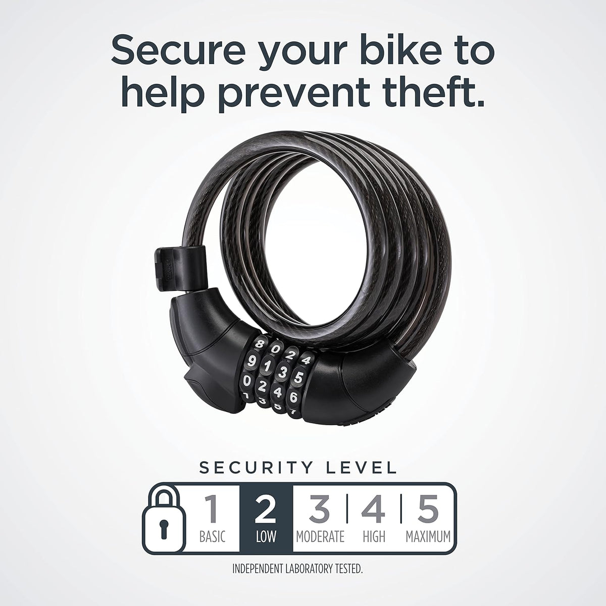 Schwinn 6ft Bike Lock Cable - Durable Steel, Anti-Theft Protection, Vinyl Cover