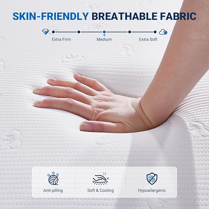 Avenco Queen Size Mattress, 10 Inch Memory Foam Queen Mattress in a Box for Comfort Sleep & Pressure Relief, CertiPUR-US Certified Medium Firm Mattresses