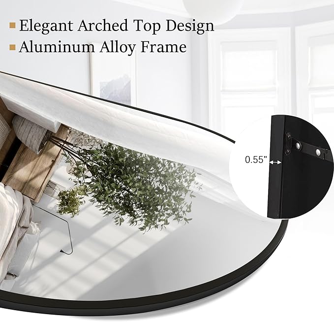 Rowjut Floor Full Length Mirror, Arched Mirrors Full Length 71"x30"