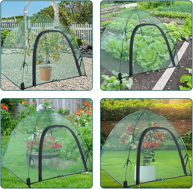 2pack Pest Guard Cover,22.8x22.8x22.8 Inches Garden Mesh Plant Cover Insect Bird Barrier Netting Mesh Outdoor Mesh Plant Enclosure Plant Tent Cover Pest Protection Guard for Fruit Vegetables