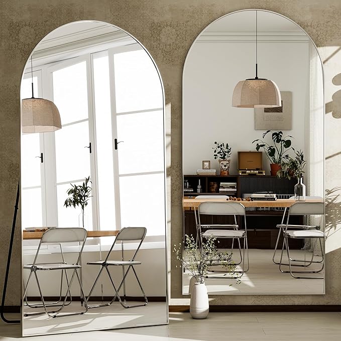 GLSLAND-34 x76 Arched Full Length Mirror-Oversize Floor Mirror Aluminum Alloy