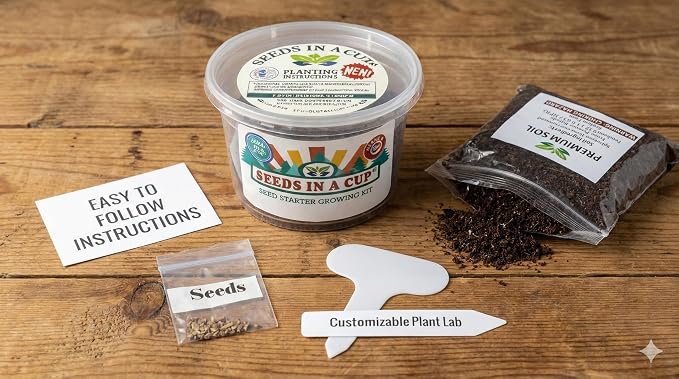 Fig Tree | Seeds In A Cup® - Fig Seed Starter Grow Kit | Easy to use | Educational | Great Gift Idea | Grow Your Own |