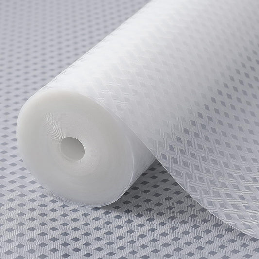 Shelf Liners for Kitchen Cabinets Refrigerator Liners Waterproof Kitchen Cupboard Liner Durable Plastic Drawer Mats EVA Material Non Adhesive Fridge Mats for Shelves - Clear 17.5 x 157.4 Inches