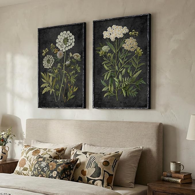 Large Framed Vintage Botanical Wall Art