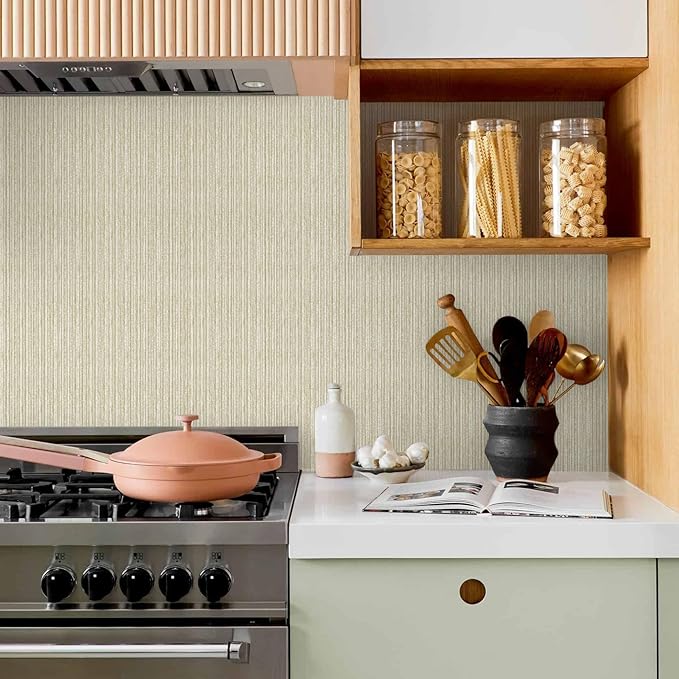MelunMer Grasscloth Peel and Stick Wallpaper 17.3"x393", Contact Paper