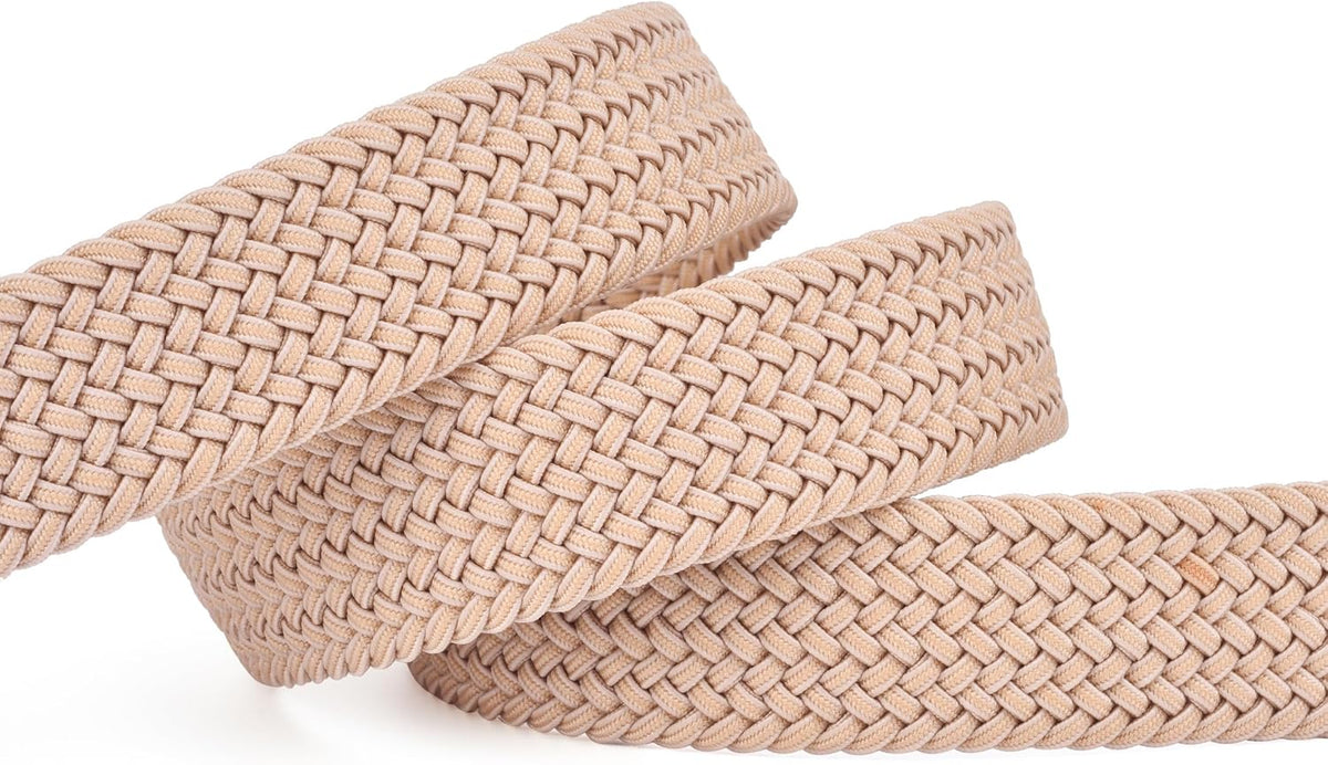 Skiennix Men's Stretch Woven Elastic Braided Belt - 1.3" Wide for Comfort and Style