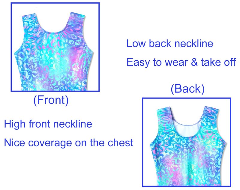 Domusgo Toddler Girls Gymnastics Leotards Size 1t 2t Shiny Green Purple Leopard Sleeveless Biketard with Shorts