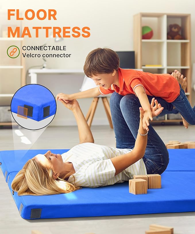 3 Inch GAIALOOP Thick Memory Foam Camping Mattress Sleeping Pad [Car/Tent/Cot] Glamping Portable Floor Mat Roll Up Futon Mattress for Guests Sleepover