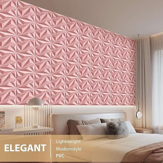 Heikki 30 Pack 3D Wall Panel for Interior Wall Décor, PVC Flower Textured Wall