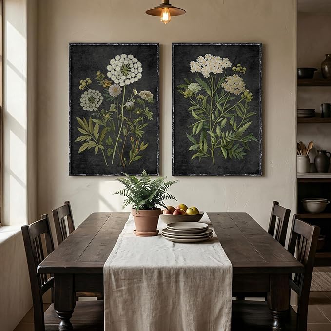 Large Framed Vintage Botanical Wall Art