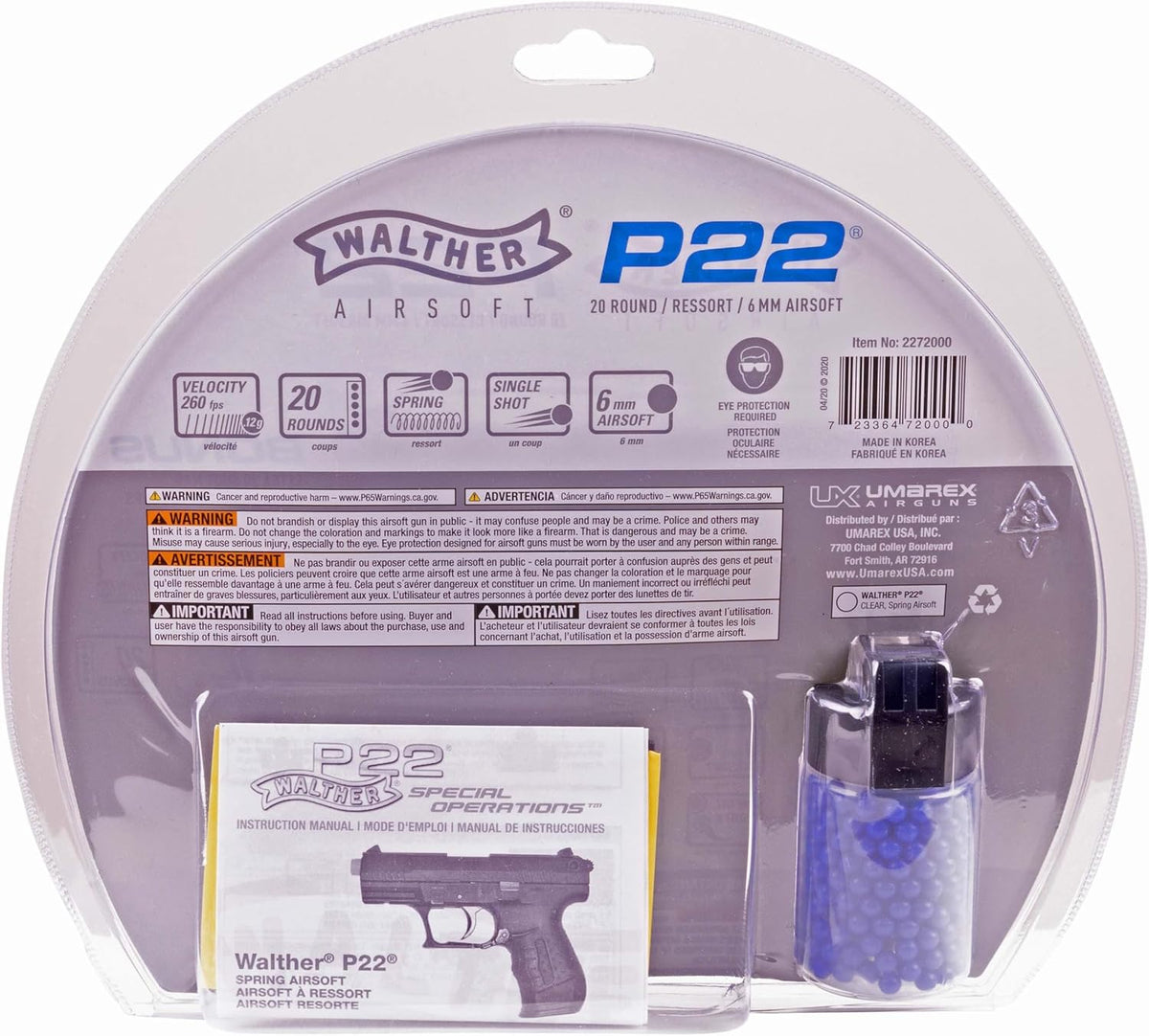 Walther P22 Airsoft Gun - 6mm BB Pistol with Realistic Design and Lightweight Build
