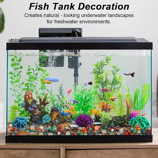 Fish Tank Decor,Landscaping Pebbles, River Rocks Decorative Ornamental Pebbles, DIY Smoothed Rocks for Potted Plant Resin Art Vase Fillers Aquarium Gravel Rocks (Colorful, 10 Pounds)