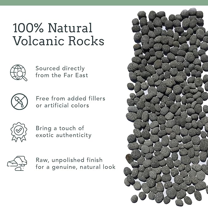Black Lava Rocks for Fire Pit - 3 to 5 inch 20 lbs - Gas Fireplace Rocks - Black Lava Rock for Propane Fire Pit - Decorative Lava Stone Volcanic Rock for Outdoor & Indoor Gas Fireplace