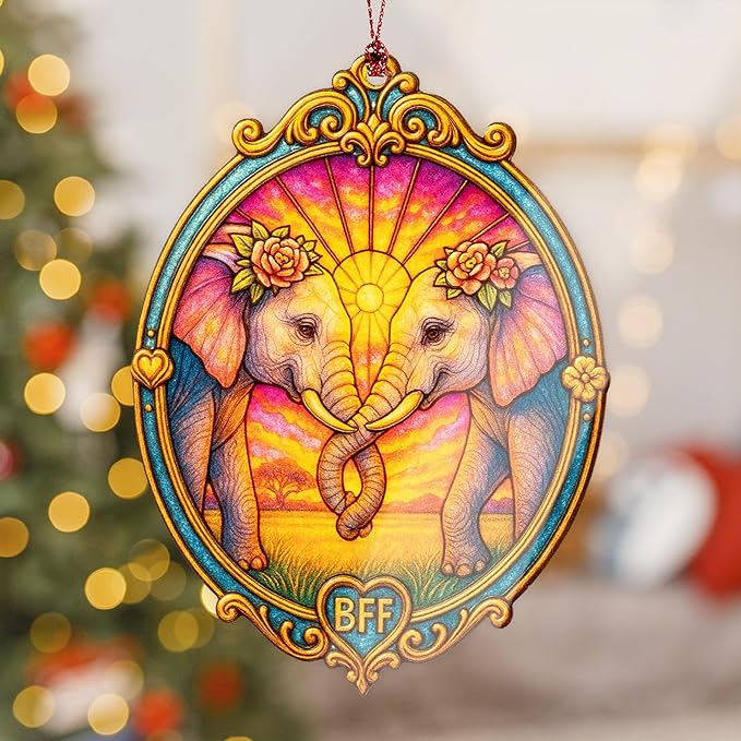Friend gifts for women - friendship gifts for women - Elephant gifts for girls - Friend ornaments - Christmas ornament 2025 - White elephant gifts - Xmas Tree Funny Decoration, Exchange