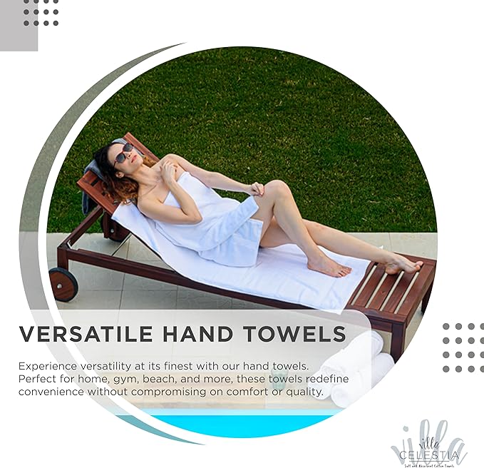 100% Cotton Hand Towel Set of 4, (16 x 28 inches) Sustainable, Soft, Highly Absorbent, Quick Drying, Combed Cotton Hand Towels Pack of 4 Ideal for Hotels, Spa, Bathroom, Dorm, Grey