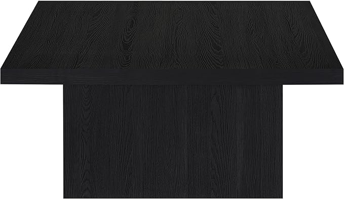 Coaster Home Furnishings - Devar - Wood - Square Coffee Table with Plinth Base, Geometric Design and Contemporary Style - Living Room - Black - 706408