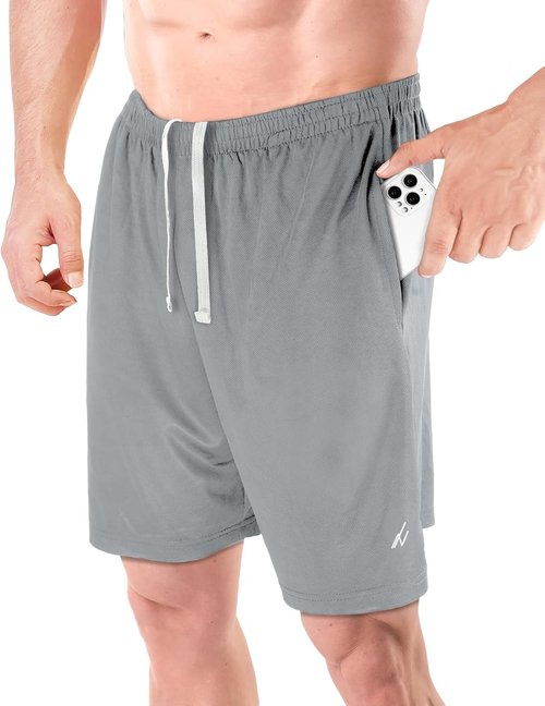 NY Threads Men's Athletic Shorts - Quick Dry Lightweight Workout Shorts with Pockets | Loose-Fit Design