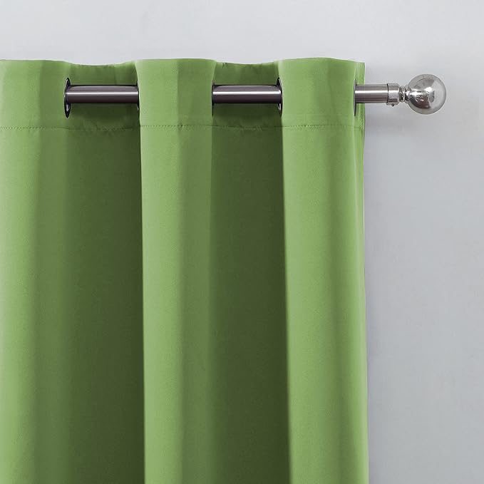 LEMOMO Blackout Curtains 66 x 95 inch/Light Green Curtains Set of 2