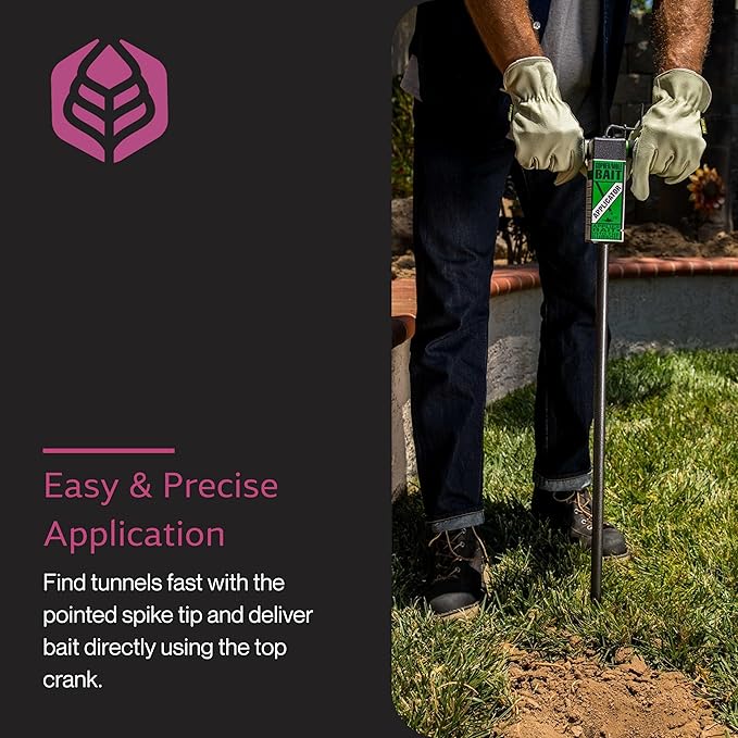 Yard Butler Gopher/Mole Bait Applicator - Gardening Tool for Safe & Easy Pest Control - No Digging Needed - Durable & Sturdy Bait Applicator - Mole, Vole & Gopher Killer