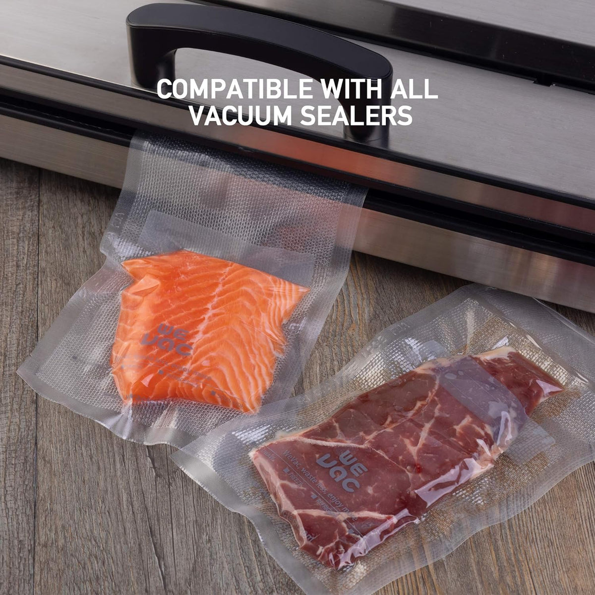 Wevac Vacuum Sealer Bags - Commercial Grade 100 Pint, 6x10 Inch | BPA Free, Heavy Duty for Food Storage