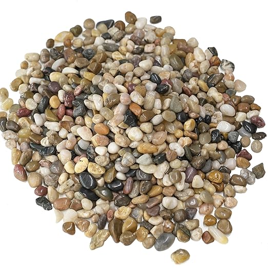5 lbs Pebbles for Indoor Plants, Vase, Succulent, 3/8" Gravel for Plants, Pots Indoor, Bamboo Rocks for Bamboo Plants, Decorative Small River Rock, Highly Polished