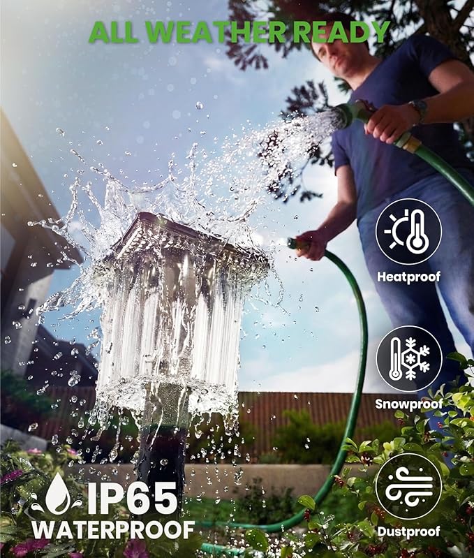 BITPOTT Super Bright Solar Pathway Lights 2 Pack, Adjustable Warm & Cold Solar Lights Outdoor Waterproof IP65, Auto On/Off, Outdoor Decor Light for Garden, Landscape, Path, Yard, Patio, Driveway