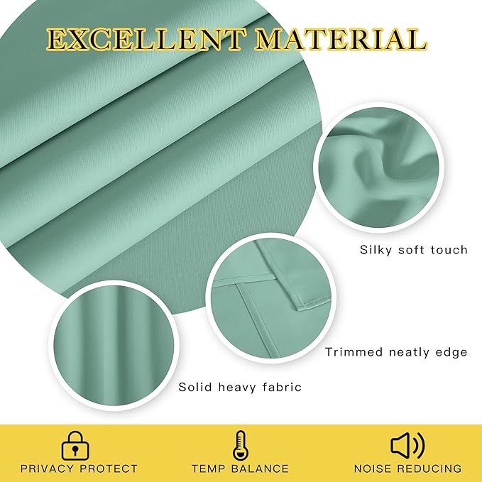 NICETOWN Blackout Curtain Panel 63 inch Long