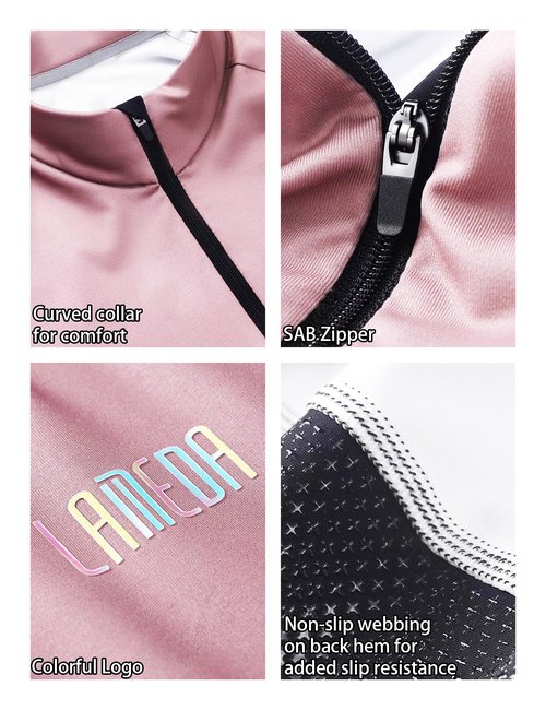 LAMEDA Winter Women's Cycling Jersey Long Sleeve Thermal Fleece Bike Jersey Cold Weather Windproof Biking Bicycle Clothing