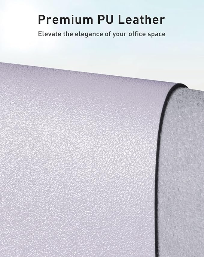 Aothia Faux Leather Desk Mat - Large Mouse Pad, Non-Slip PU Leather Blotter, Waterproof Writing Surface for Office and Home (Soft Lavender, 40" x 24")