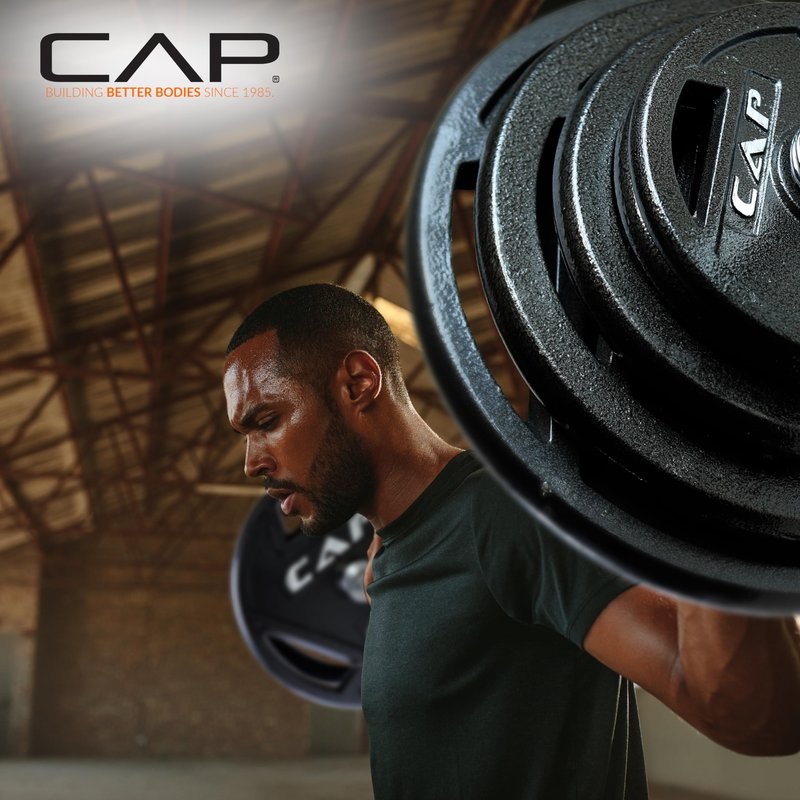 CAP Barbell 2-Inch Olympic Grip Weight Plate, 2.5 lb, Set of 6 Black