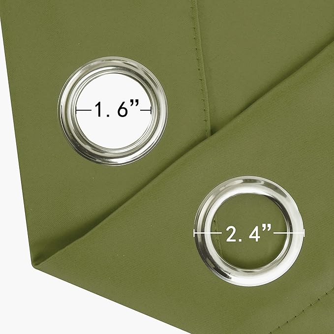 LEMOMO Blackout Curtains 52 x 45 inch/Olive Green Curtains Set of 2