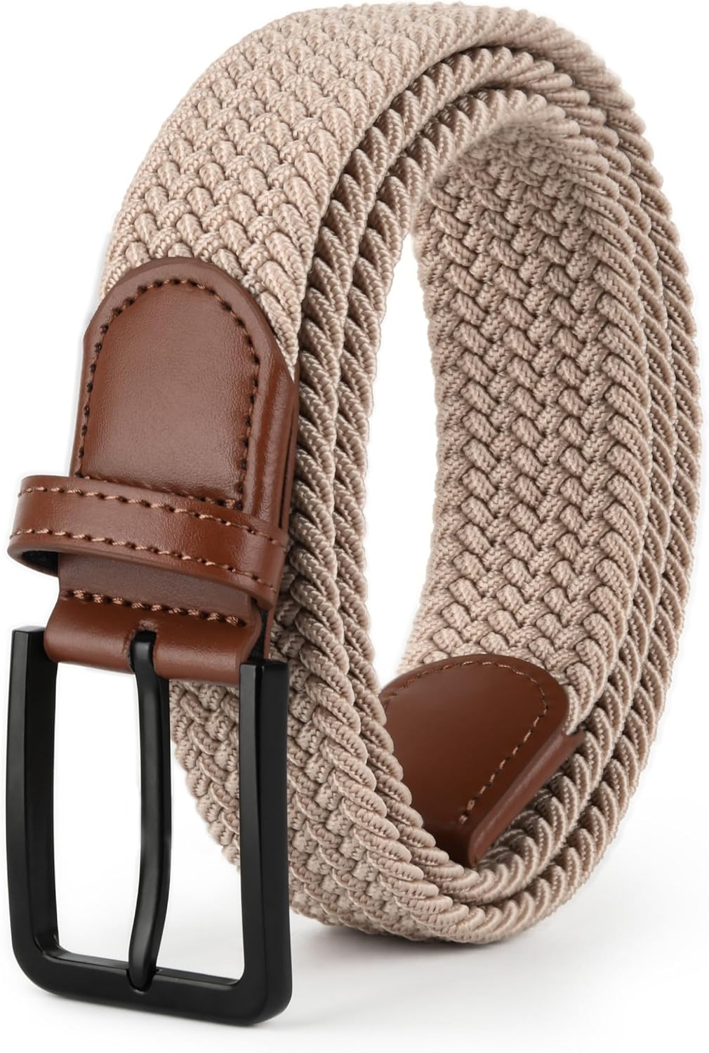 Skiennix Stretch Elastic Braided Golf Belt - 1 3/8 Inch Wide for Men & Women