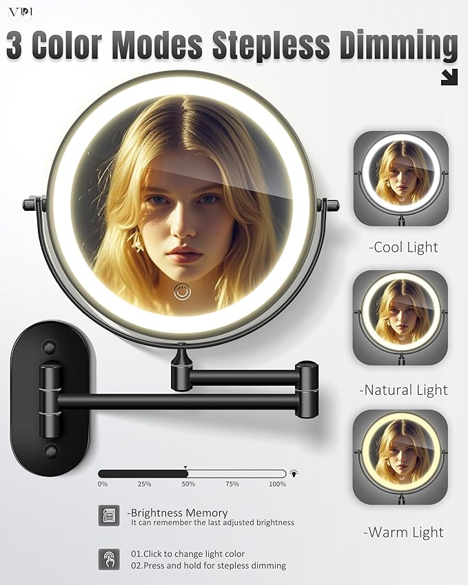 Wall Mounted Makeup Mirror