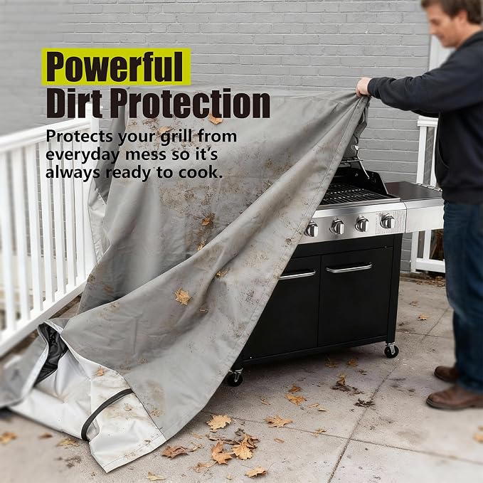 YSPACE Grill Cover Heavy Duty Waterproof 48 Inch, Outdoor 2–3 Burner Gas BBQ Grill Cover, Weather Resistant with Adjustable Straps, Fits Weber, Char-Broil, Brinkmann, Nexgrill