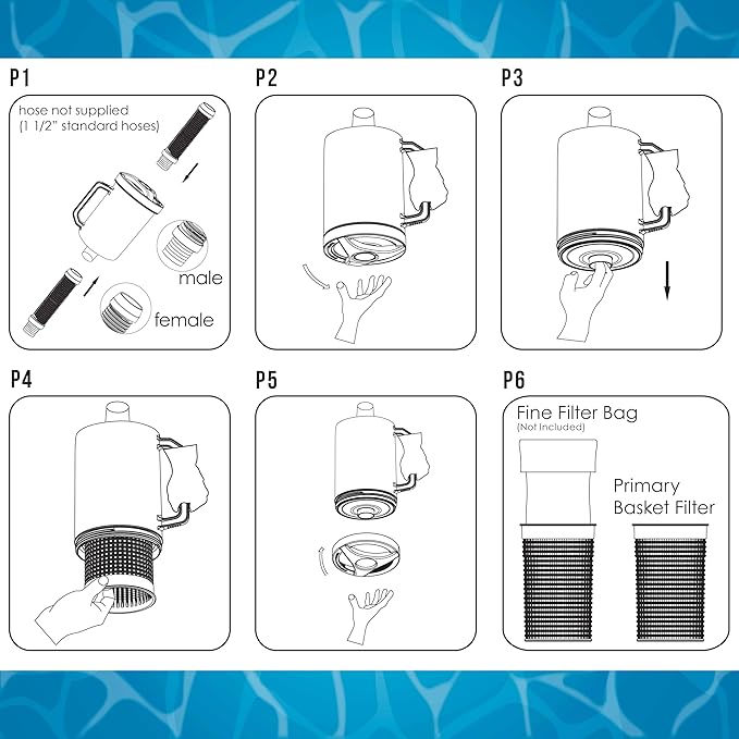 U.S. Pool Supply Pool Leaf Catcher - Inline Pool Leaf Canister, Vacuum for Inground Cleaner - Cleaning Filter Basket & Mesh Bag, Catch Leaves Debris, Compatible Replacement Part for Most Brands