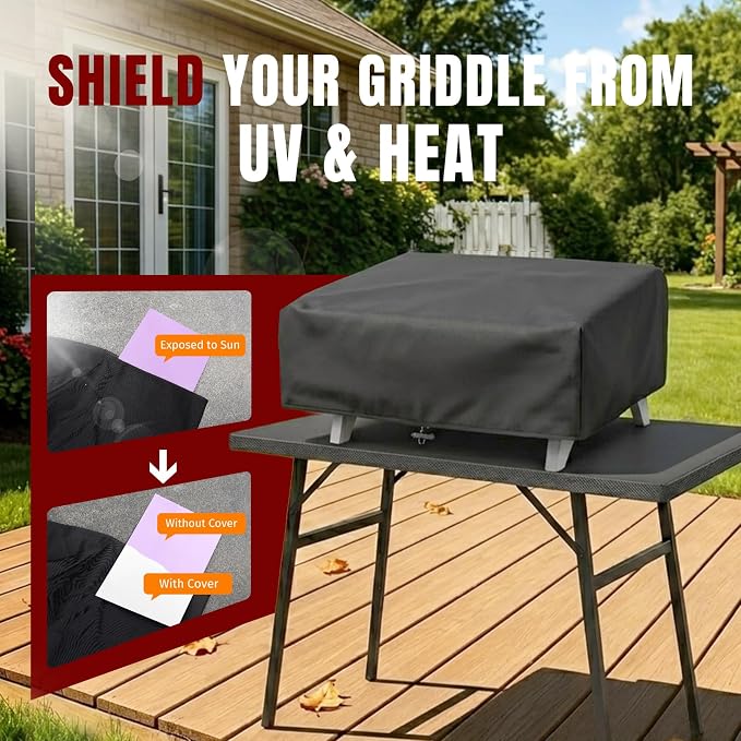 SHINESTAR 24 Inch Grill Cover for Cuisinart CGG-306 Chef's Style, Royal Gourmet 24" Griddle, Ninja OG751, Pit Boss 75275 & PB336GS and Most 2-Burner Portable Grills