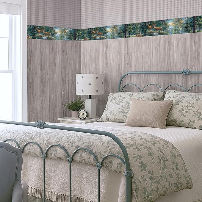 Forest Deer Wallpaper Border 196x4 Inch Peel and Stick Wall Border Self