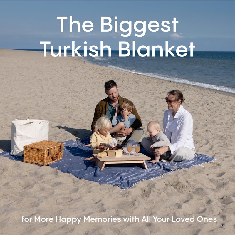 WETCAT Turkish Beach Blanket Sandproof (82"x82") 100% Turkish Cotton, Made in Turkey - Sand Free, Ultra Soft, Extra Large Throw for Picnic – Dark Purple