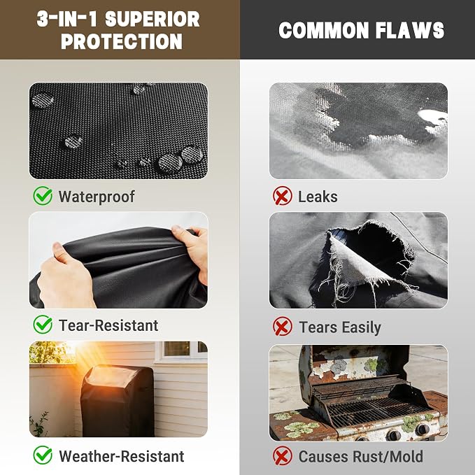 Grill Cover for Kenmore PG-4030400LD Series 3-Burner Gas Grills, Heavy Duty Waterproof Weatherproof BBQ Cover, Fade & UV Resistant Outdoor Grill Protector, 33.5" W x 23" D x 42" H