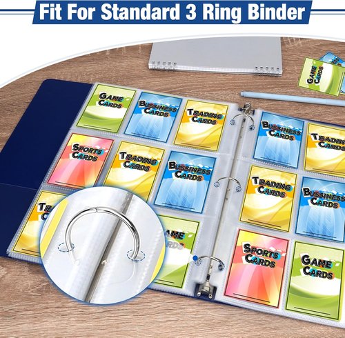 Fabmaker 648 Pockets Trading Card Sleeves - Durable Double-Sided Binder Sheets for MTG & Baseball