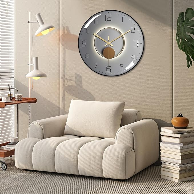 Ergocar Art Deco Silent Wall Clock