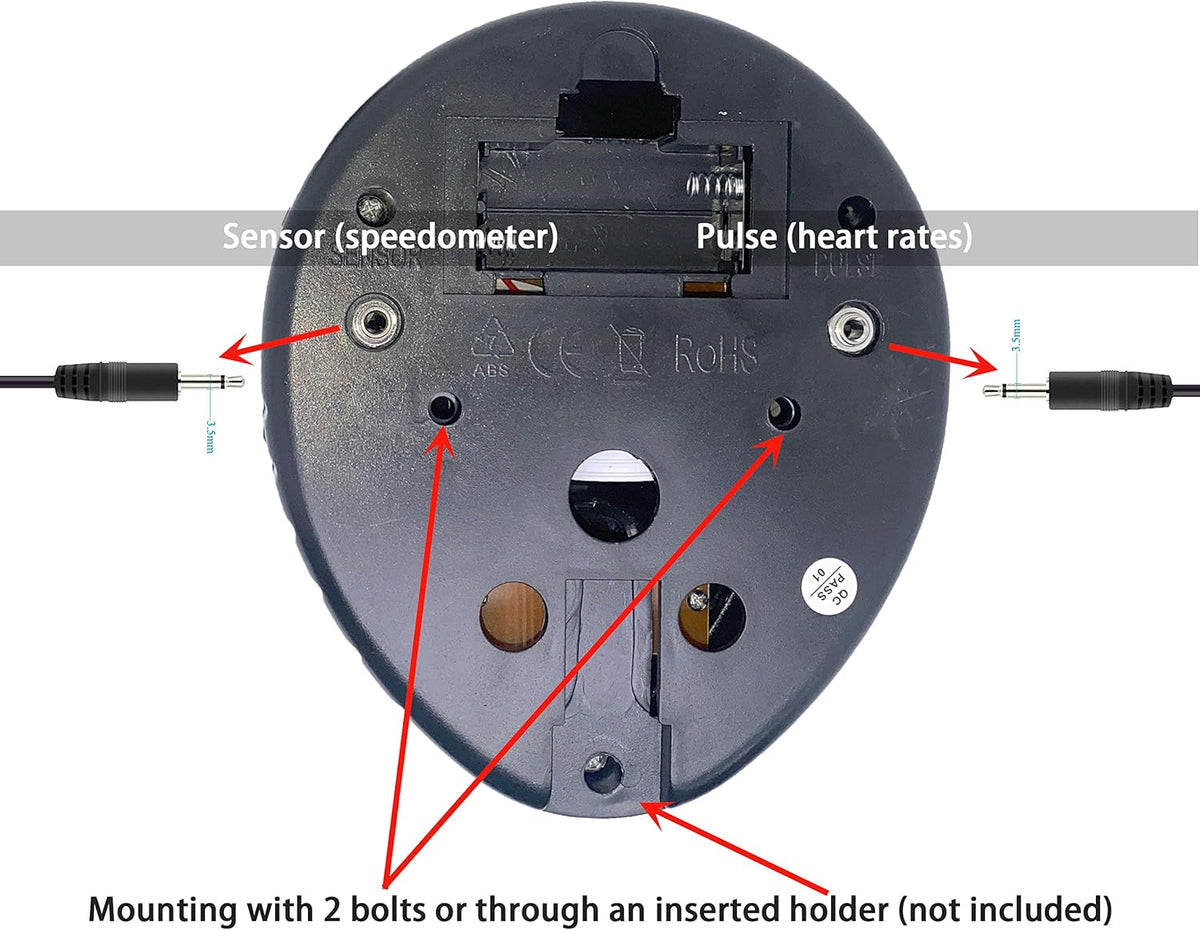 Speedometer & Heart Rate Monitor by [Brand Name] - Compatible Replacement for Stationary Exercise Bikes | 3.5mm Jack