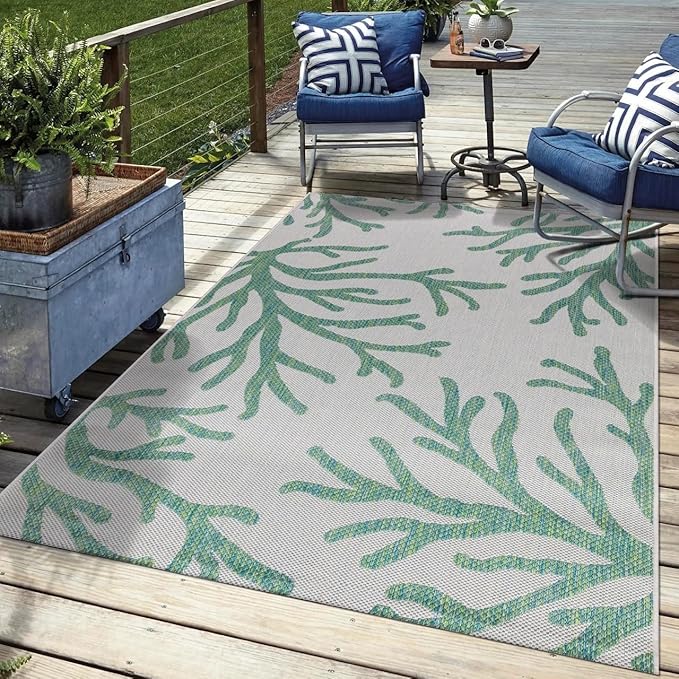 Keen Home Design Terrace Outdoor Throw Rug - 3x5 Washable Indoor/Outdoor Rug for Patio, Kitchen, Balcony, Beach, Garden, Deck and Porch, Size: 3'x5'