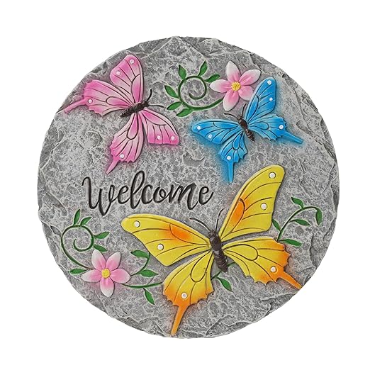 Butterfly Garden Stepping Stones Outdoor - Decorative Cement Pathway Pavers with 3D Butterfly Design Lawn Garden Décor Unique Gardening Gift for Grandma 0.75 * 10 * 10 Inch