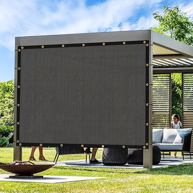 Artpuch Outdoor Pergola Shade Cover 10x14 FT Sun Shade Cloth with Grommets Dark Grey 90% UV Protection Canopy Patio Privacy Screen (Customized Available)